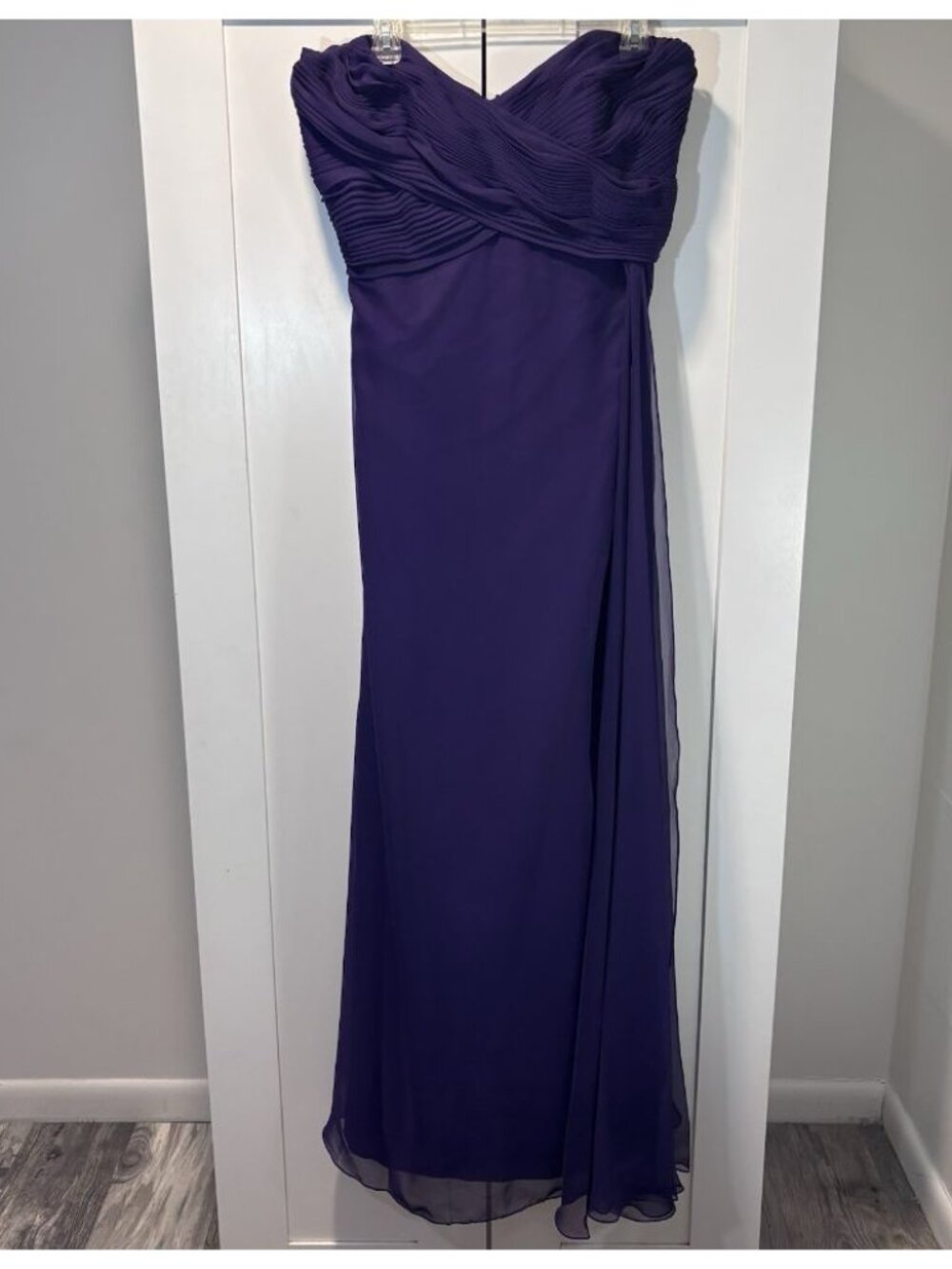 Eden Maids Purple Chiffon Strapless Sweetheart Gown Women’s 14 Formal Bridesmaid